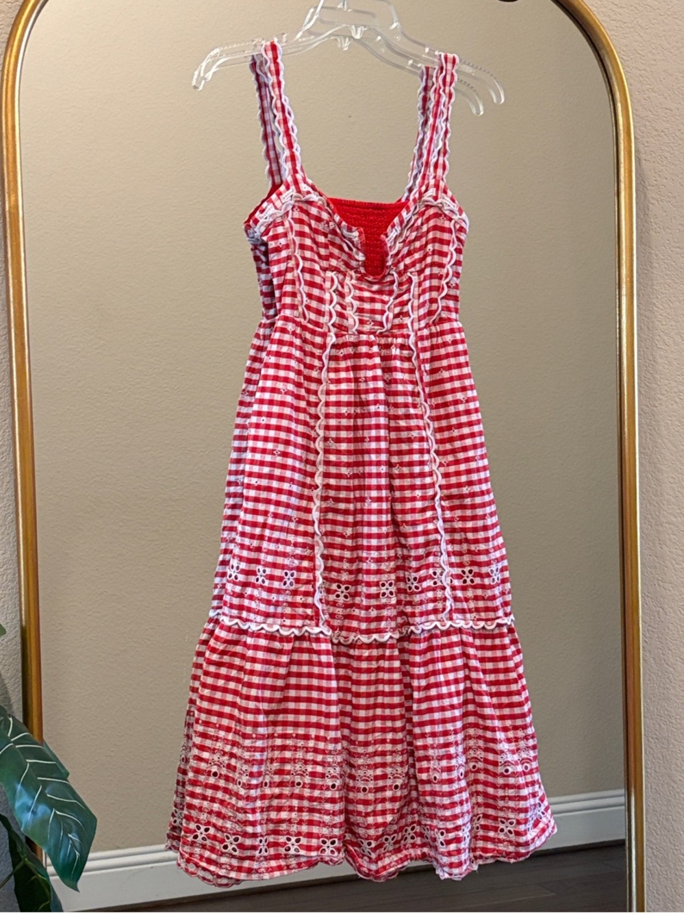 Anthropologie Sleeveless Sweetheart Gingham Midi Dress Size 2X - Picture 4 of 10